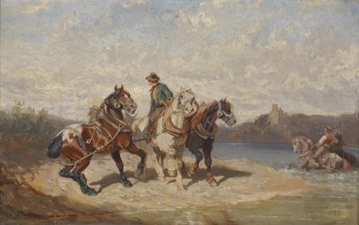Tow Horses on the Danube by Alexander von Bensa